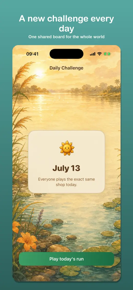 Daily challenge shared by players around the world